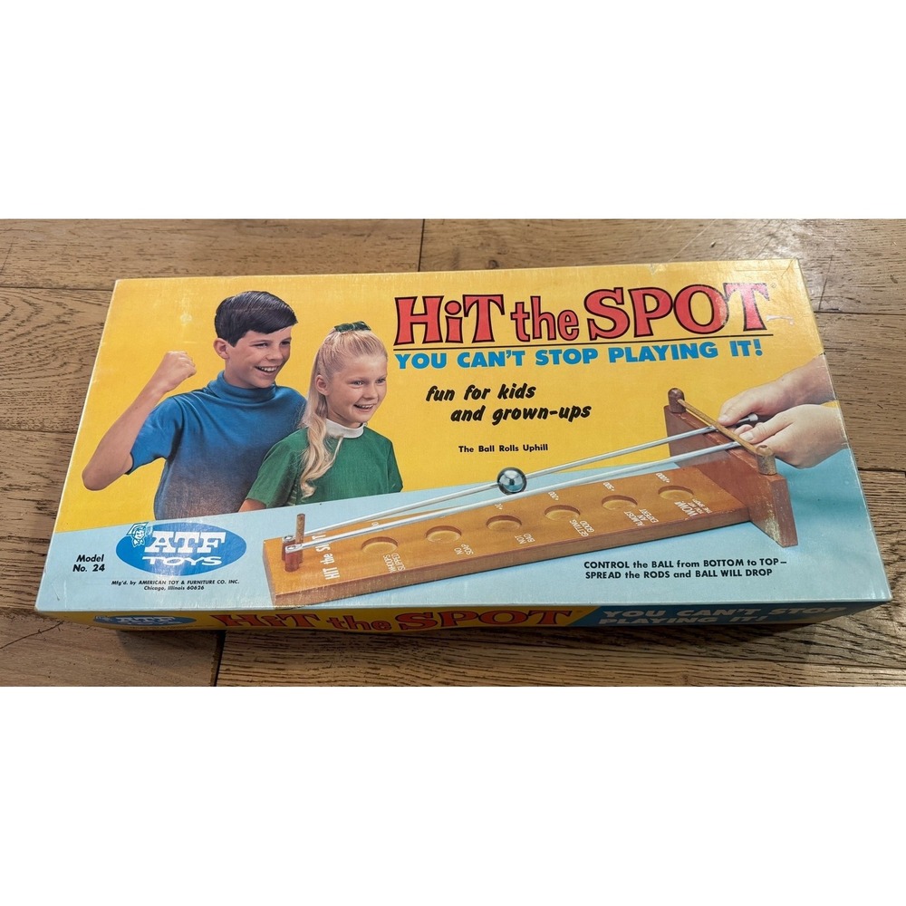 Vintage Hit The Spot Game by Mattel Toys‎ 1975 Skill Ball Rolling Board Game